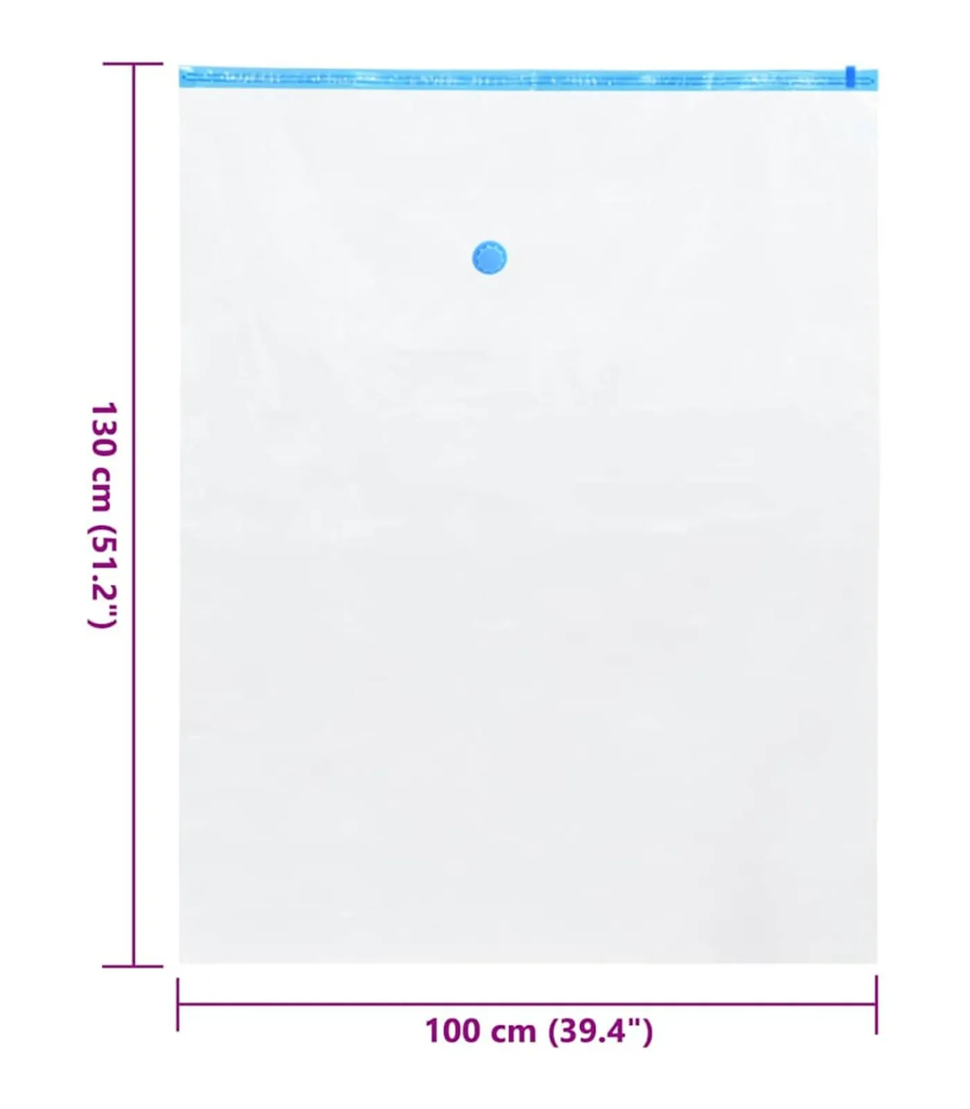 vidaXL Vacuüm opbergzakken 10 pcs Transparant en blauw 130 x 100 cm