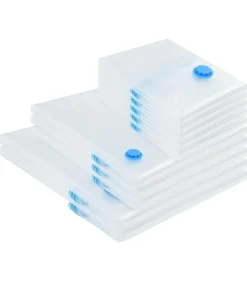 vidaXL Vacuüm opbergzakken 10 pcs Transparant en blauw 130 x 100 cm