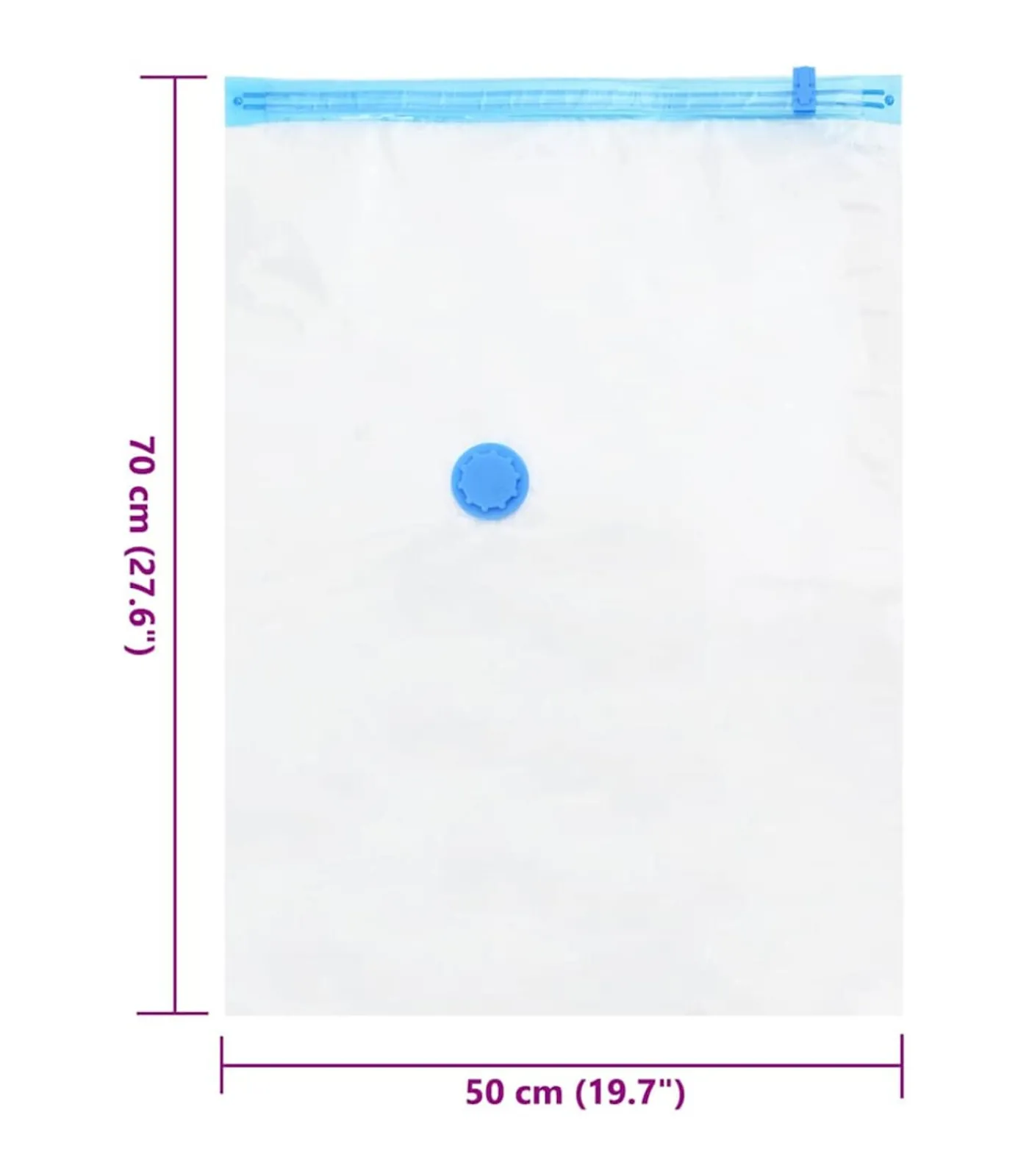 Sale Vacuüm opbergzakken 50 pcs Transparant en blauw 70 x 50 cm Organiseren