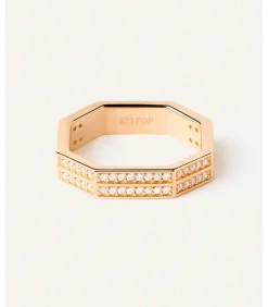 DAMES PDPAOLA Verguld zilveren ring Olympia