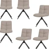 WOOOD Vinny Draaistoelen - Bouclé - Zand - Set van 6