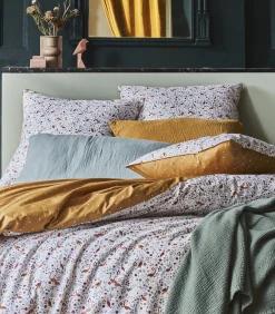 Discount Virginia - Bedlinnenset Dekbedovertrek + vierkante katoenen kussenslopen Dekbedovertrekken