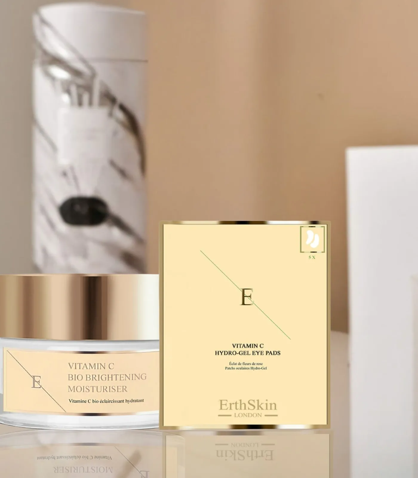 Erth Skin London Vitamine C Bio Brightening Moisturizer + Vitamine C Hydrogel Oogkussentjes