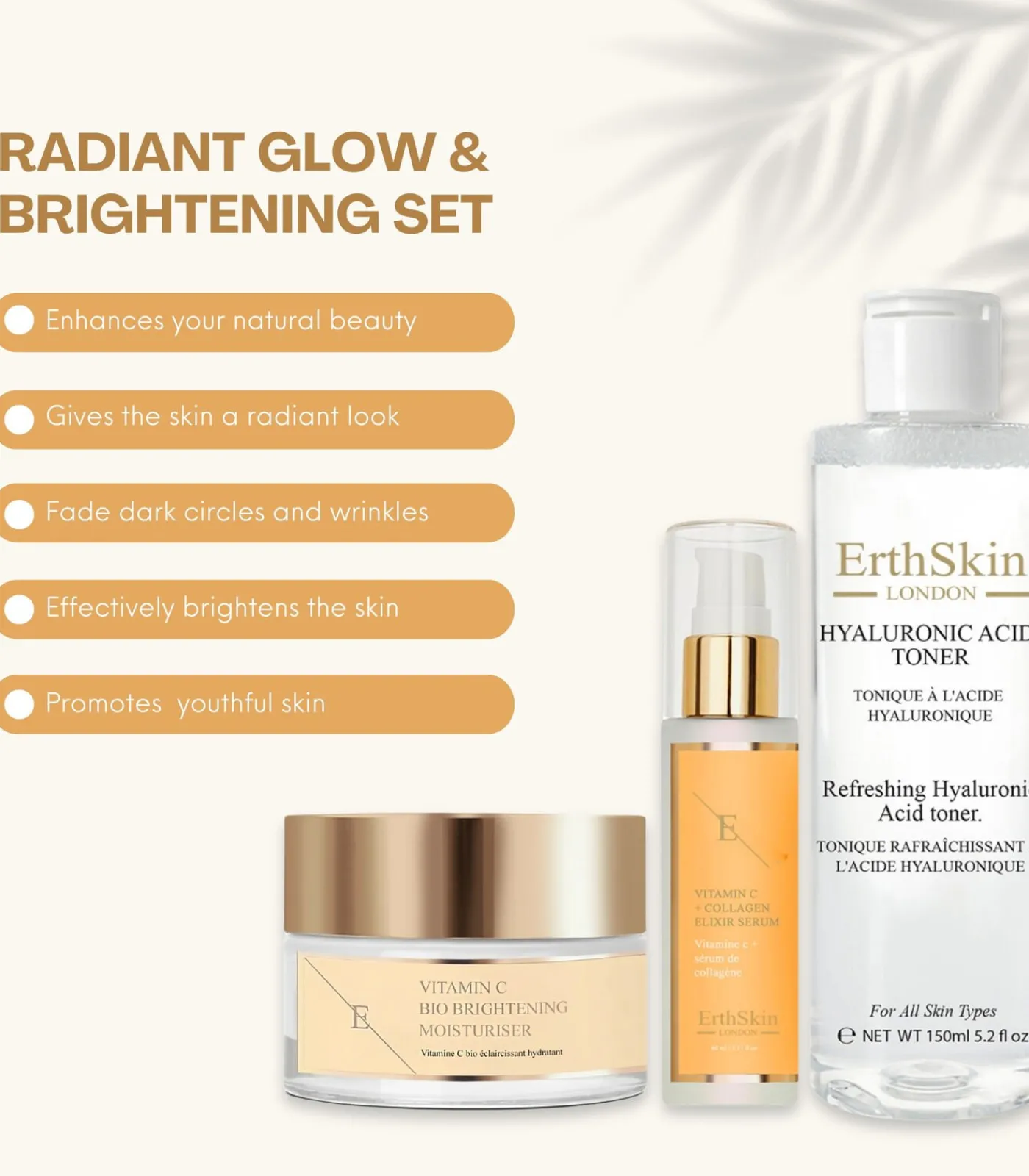 Erth Skin London Vitamine C Bio Brightening Moisturizer + ELIXIR SERUM