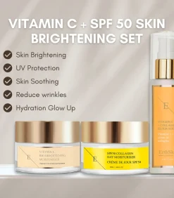 Erth Skin London VITAMINE C ELIXIR SERUM + Vitamine C Bio Brightening Moisturizer + SPF Dagcrème