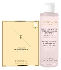 Erth Skin London Vitamine C Hydrogel oogkussentjes + micellair water met rozemarijnextract