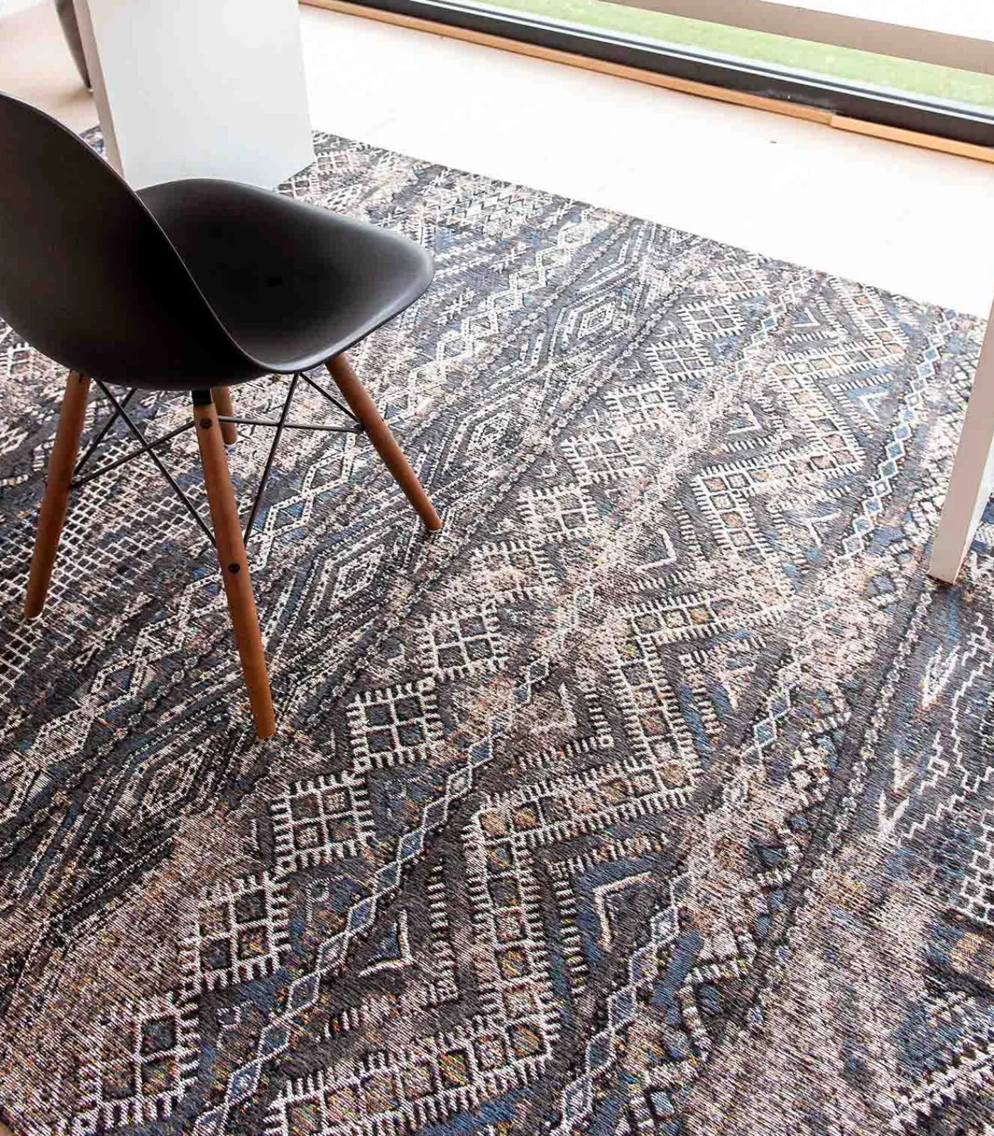 Discount Vlak geweven woonkamer- en slaapkamerkleed BLACK FEZ Tapijten