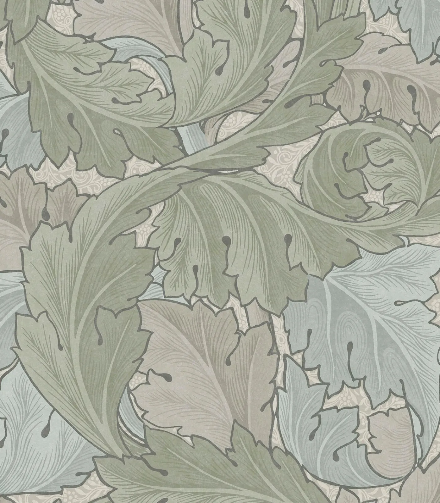William Morris at Home Vliesbehang Acanthus Sage & Duck Egg