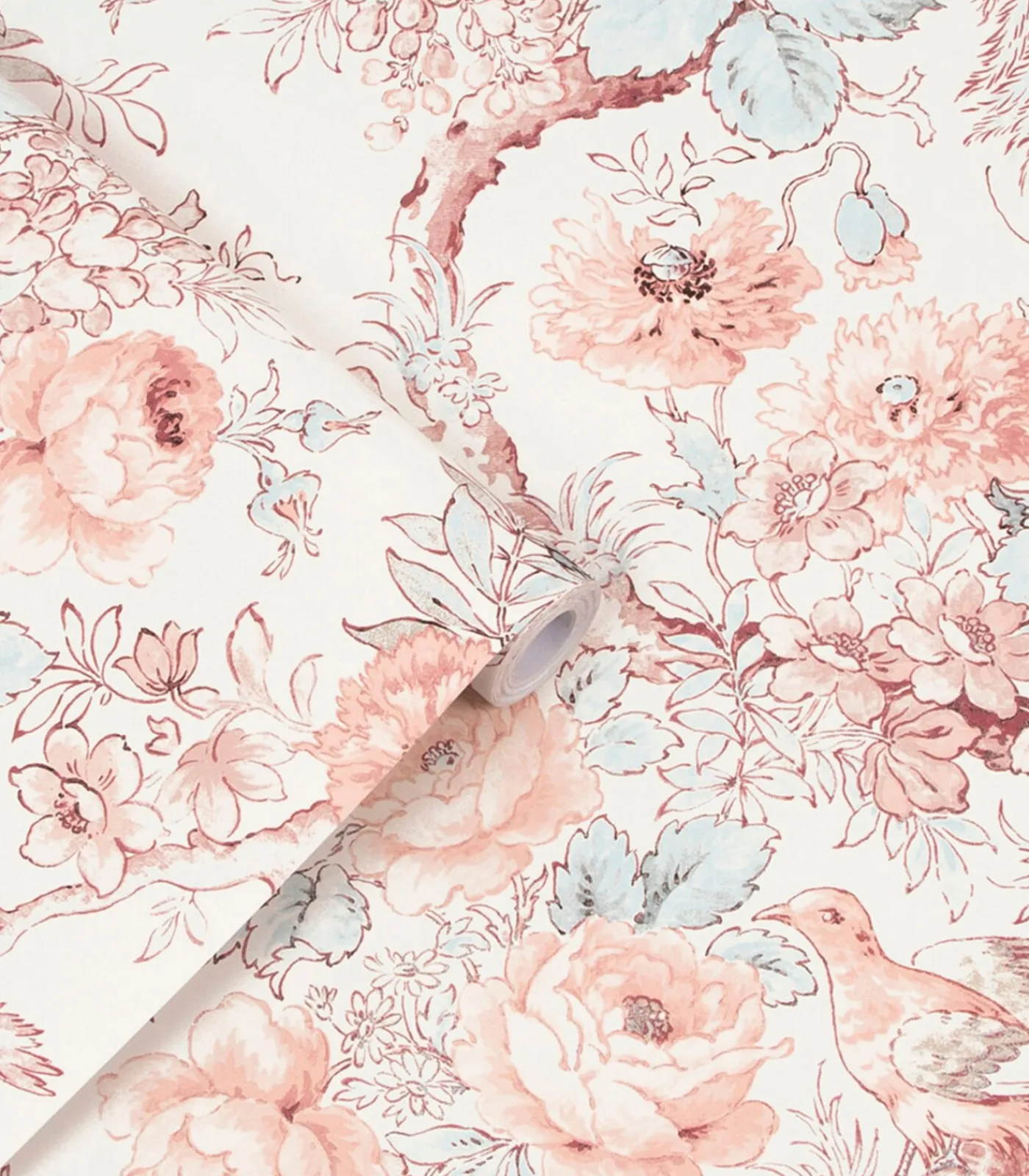Laura Ashley Vliesbehang Birtle | Roze | Vogels &
