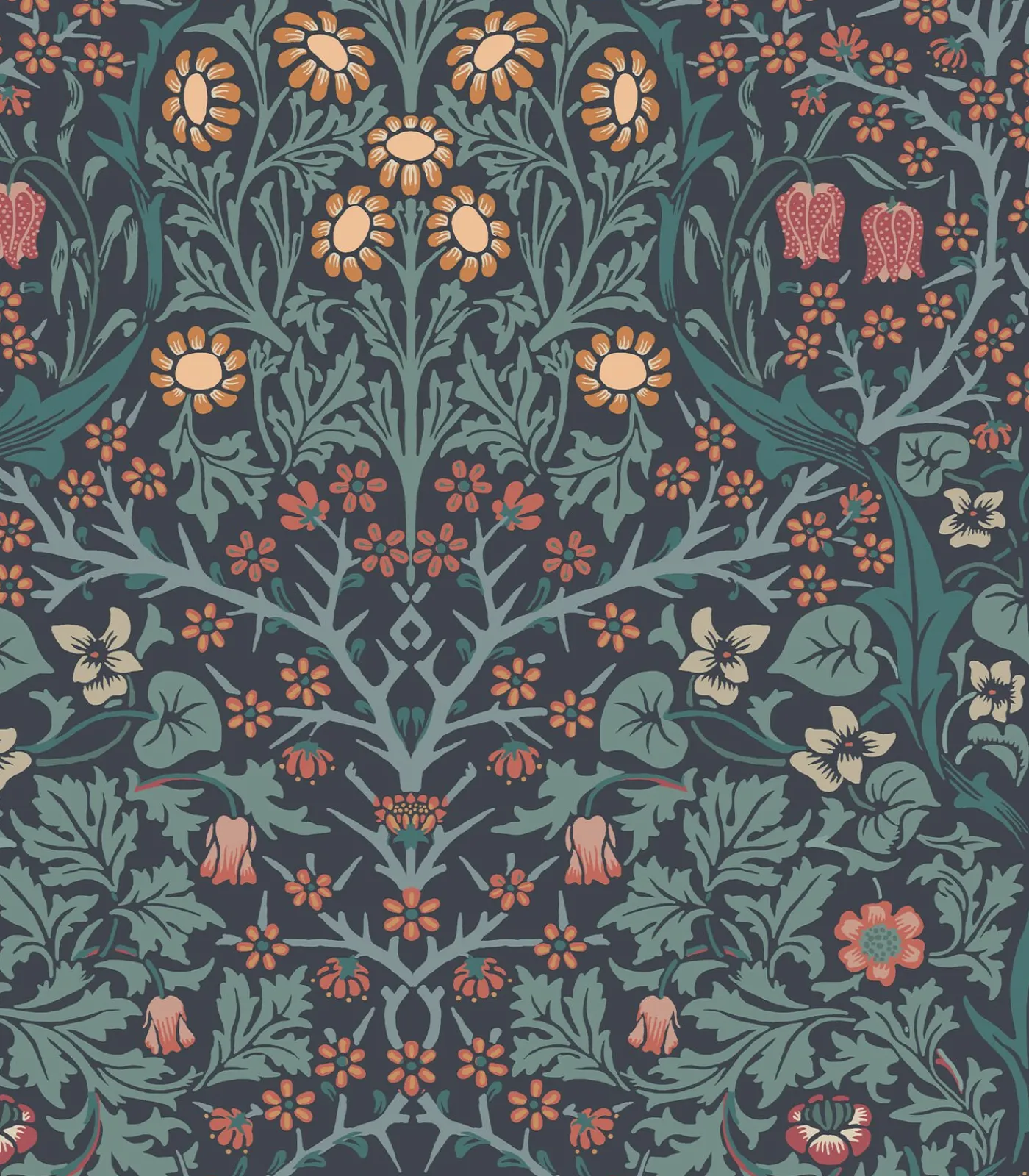 William Morris at Home Vliesbehang Blackthorn Navy