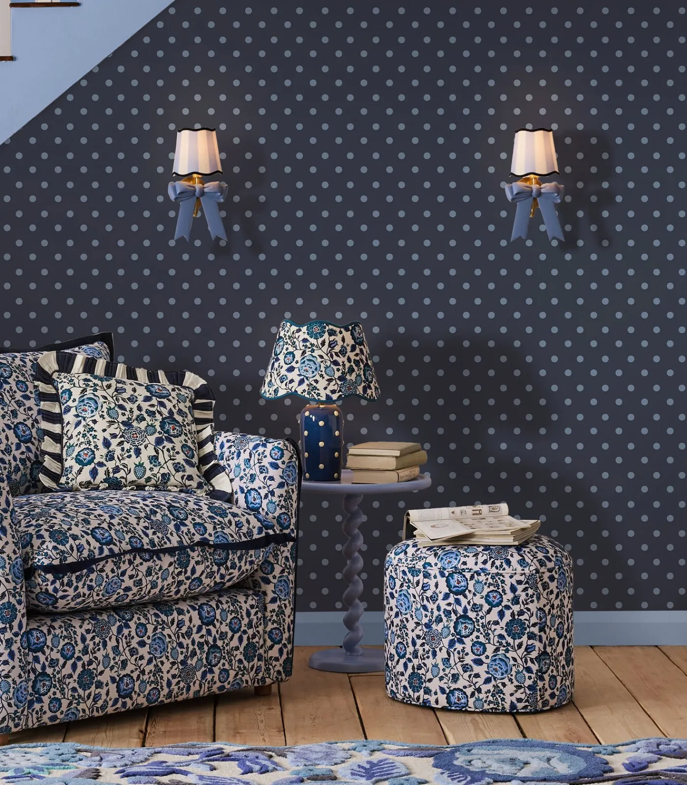 Graham & Brown Vliesbehang Button Spot Navy