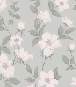 Laura Ashley Vliesbehang Fleurir Smoke Green | Zacht