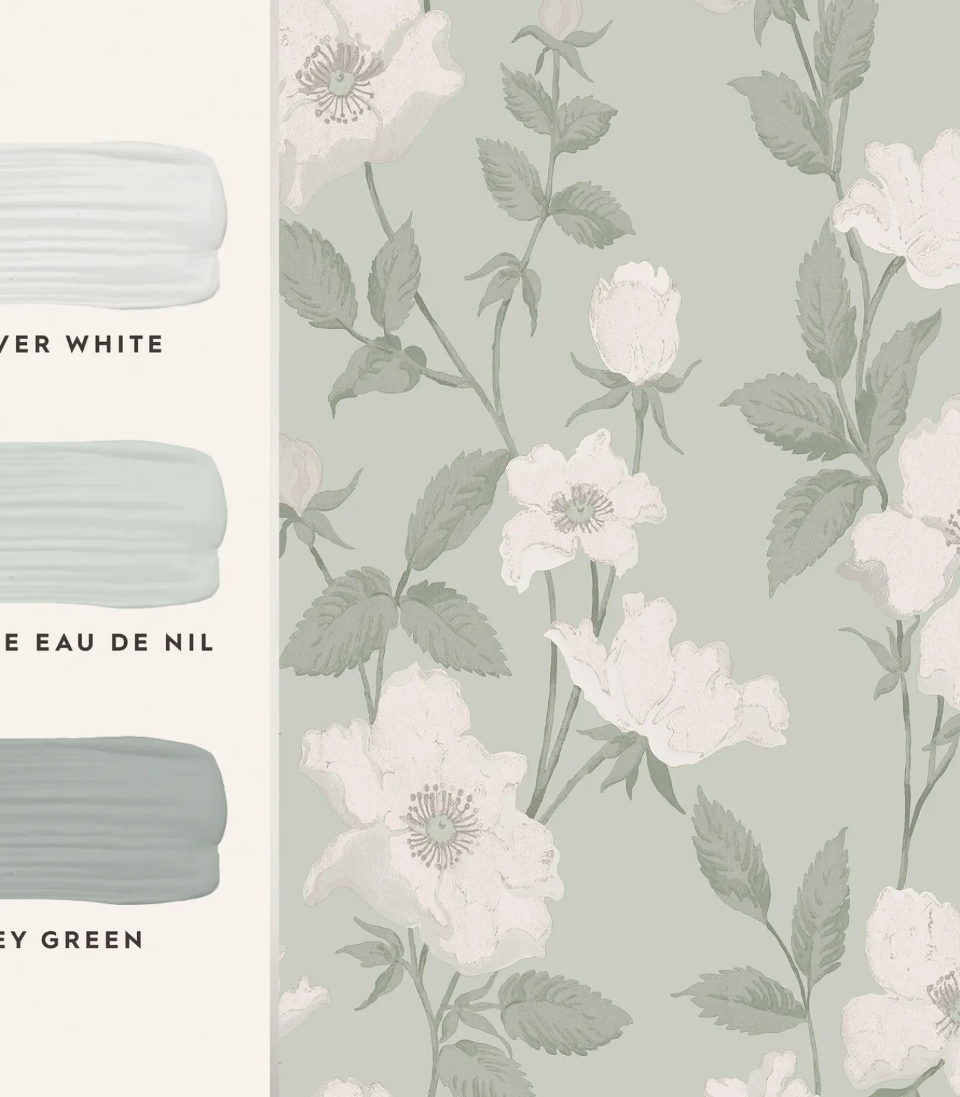 Laura Ashley Vliesbehang Fleurir Smoke Green | Zacht