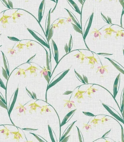 Laura Ashley Vliesbehang Fulwell Fuchsia Grijs