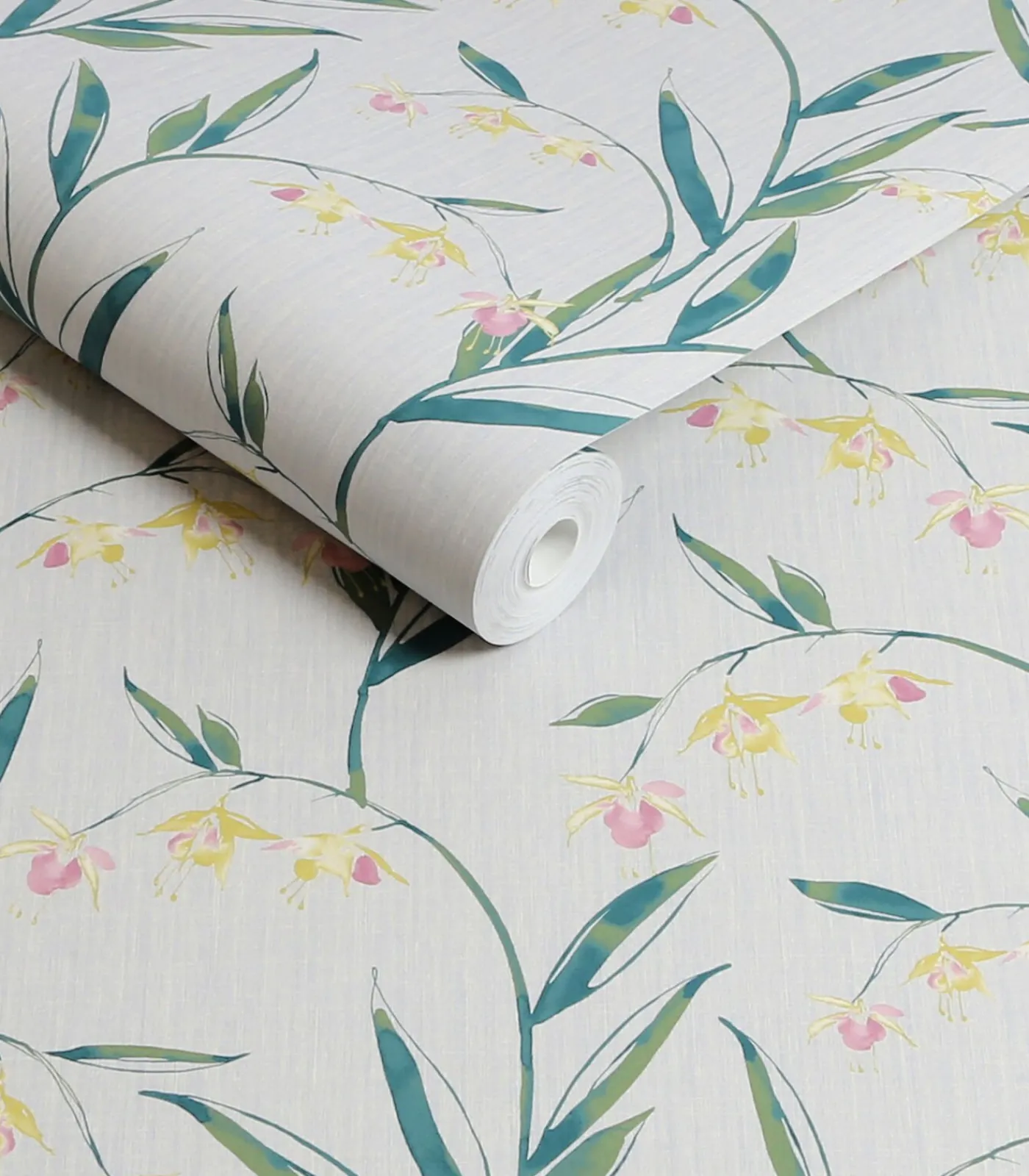 Laura Ashley Vliesbehang Fulwell Fuchsia Grijs