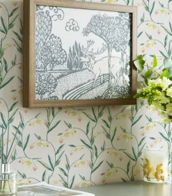 Laura Ashley Vliesbehang Fulwell Fuchsia Grijs