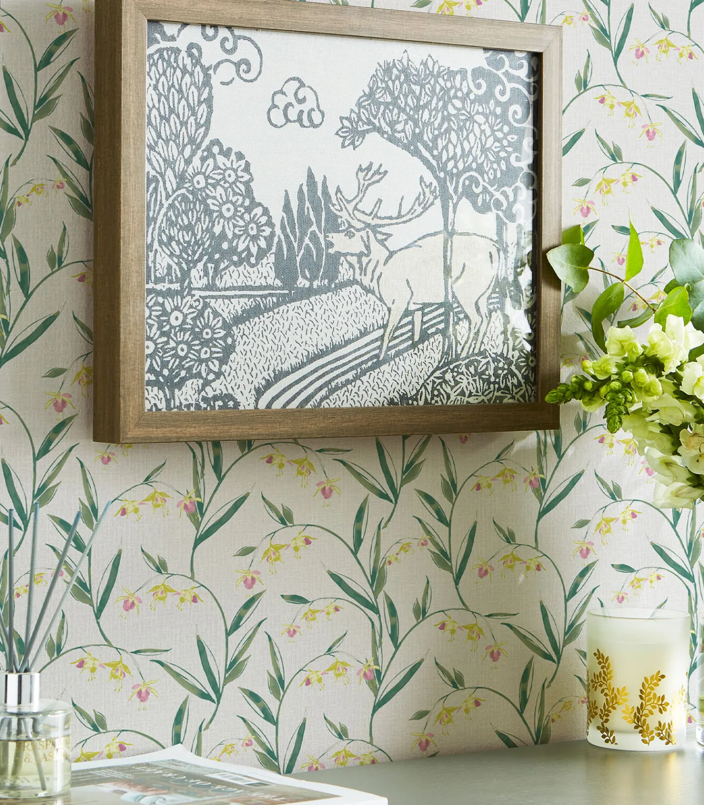 Laura Ashley Vliesbehang Fulwell Fuchsia Grijs