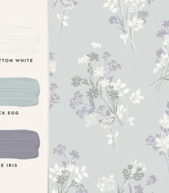 Laura Ashley Vliesbehang Igerna Pale Duck Egg Blue|