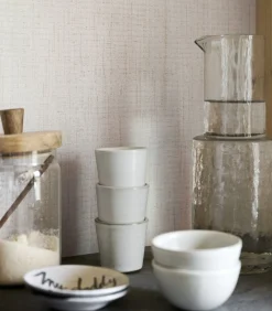 Outlet Vliesbehang linnen gold cotton Wanddecoratie