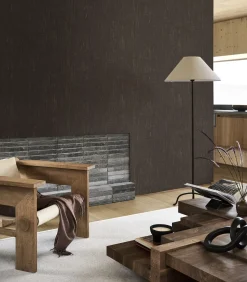 VTwonen Vliesbehang linnen gold ebony