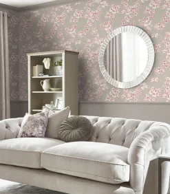 Laura Ashley Vliesbehang Pollington Roses Donkergrijs