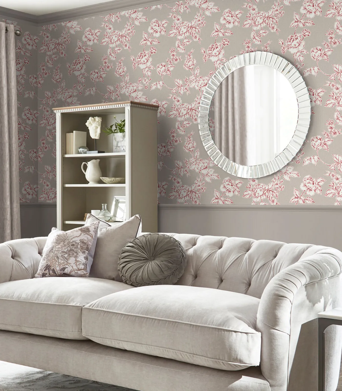 Laura Ashley Vliesbehang Pollington Roses Donkergrijs