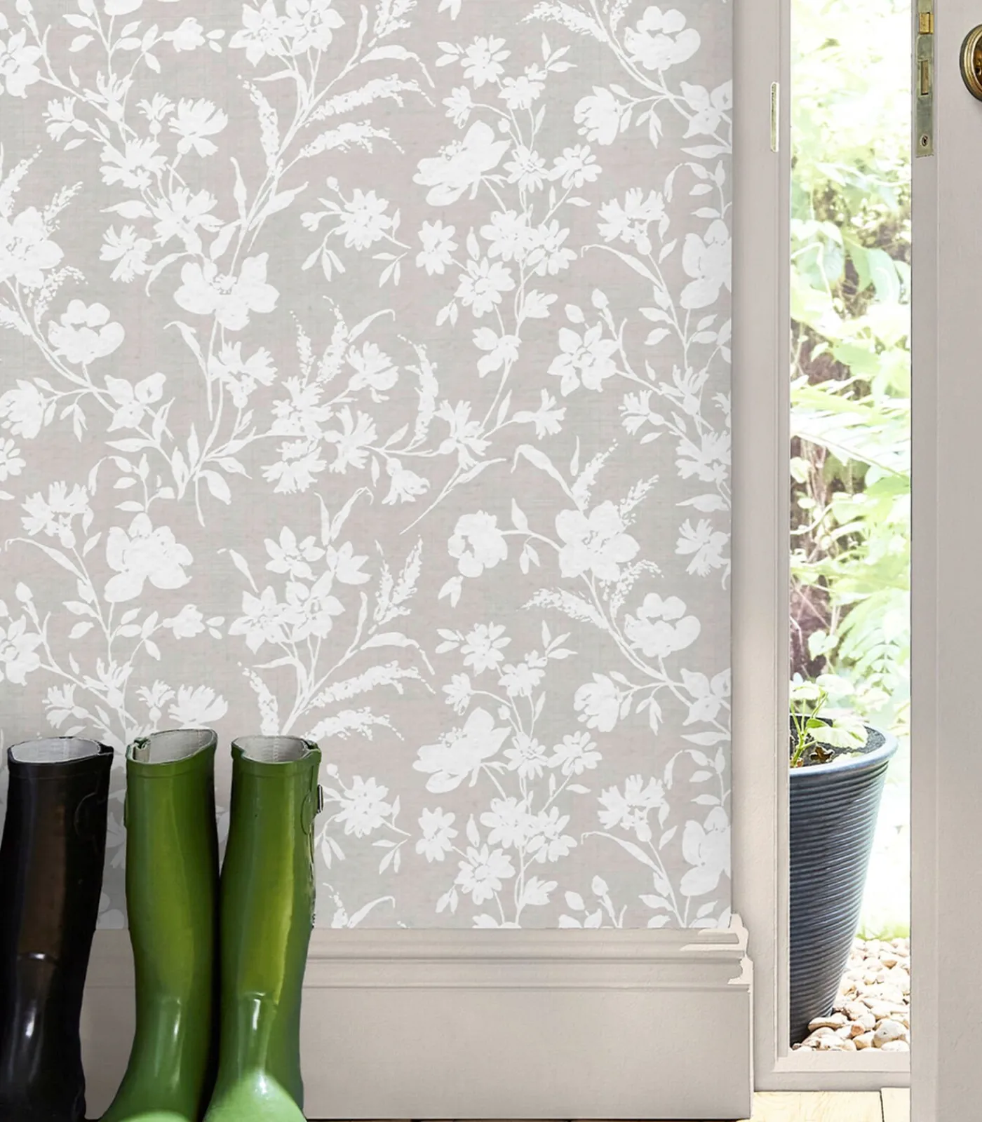 Vliesbehang RYE DOVE GREY Wanddecoratie