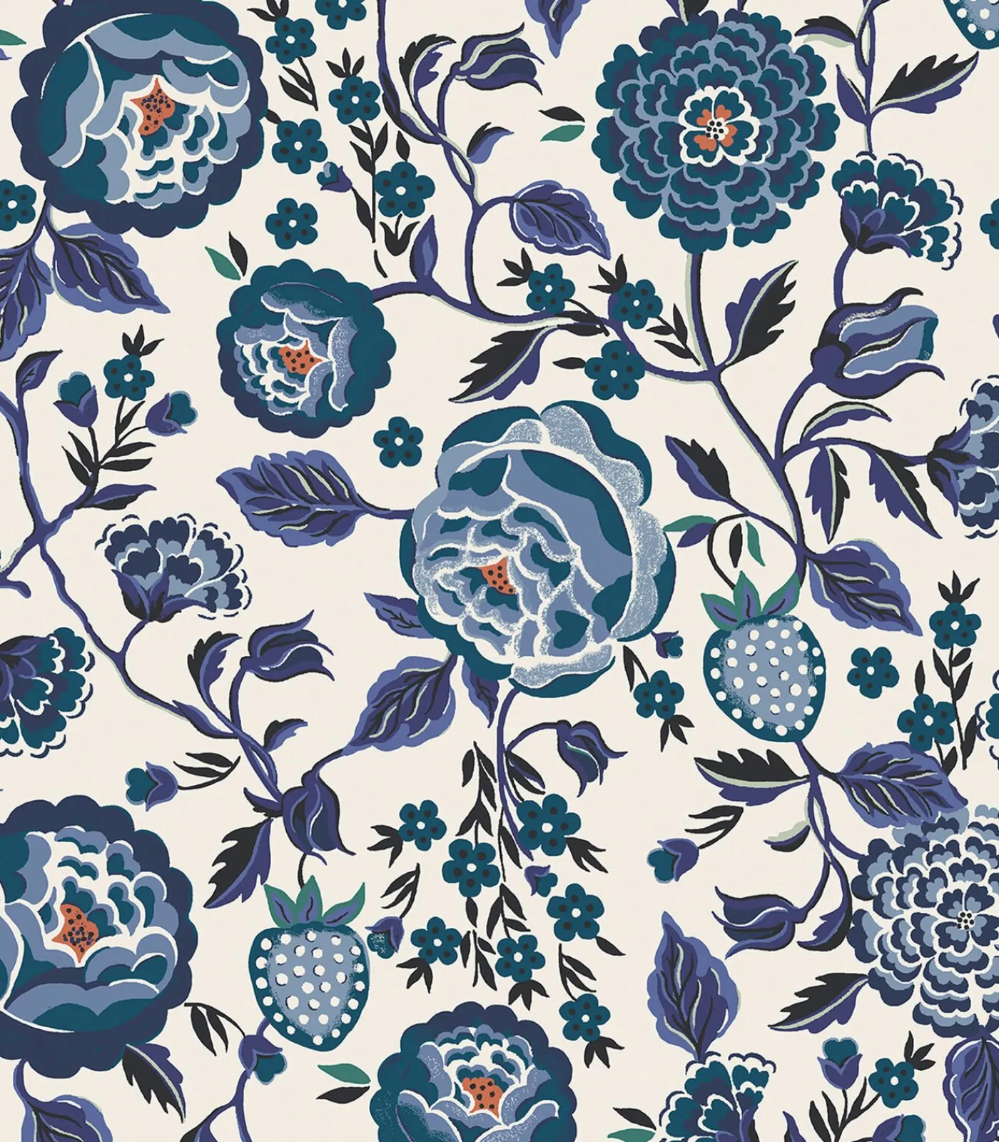 Graham & Brown Vliesbehang Strawberry Garden Blue