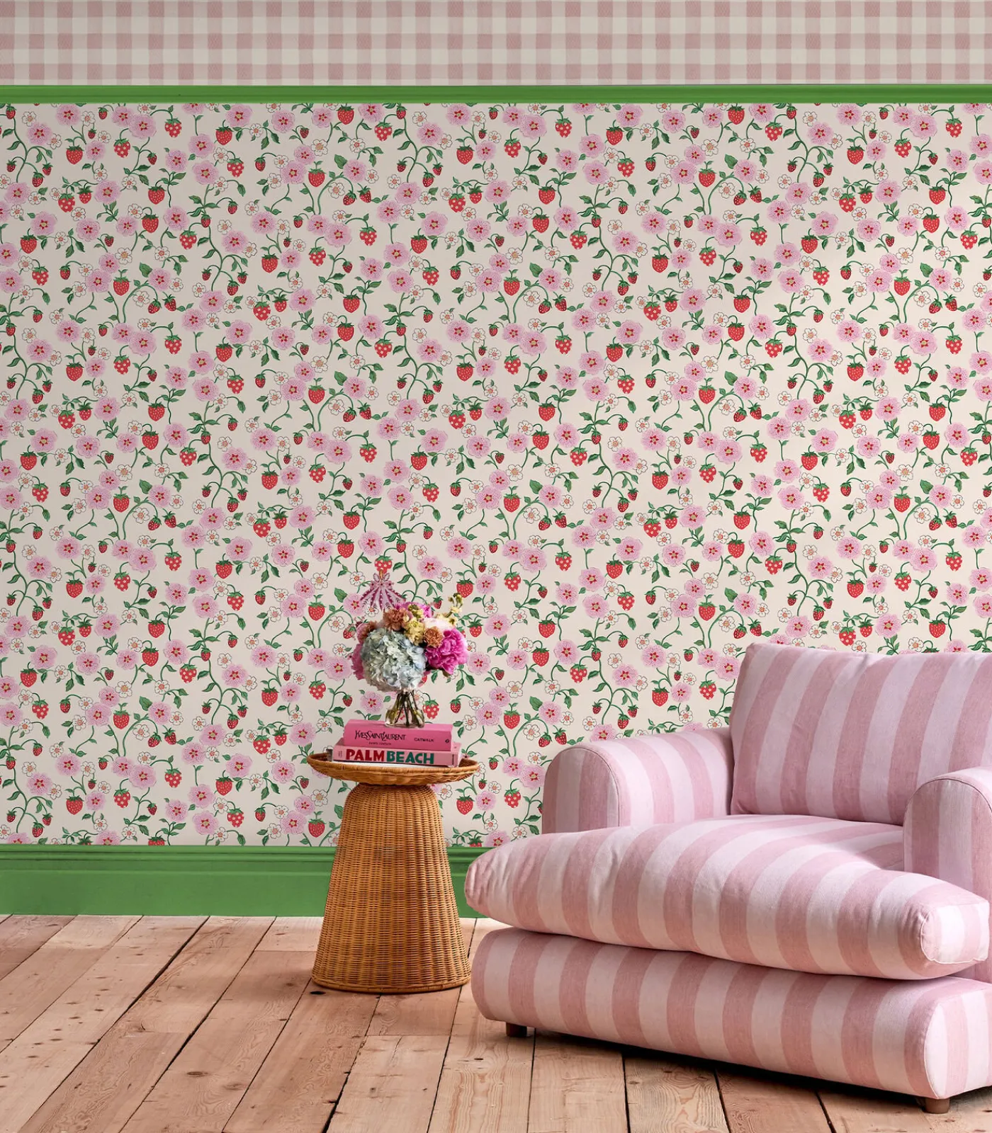 Hot Vliesbehang Strawberry Spring Wanddecoratie