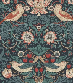 Discount Vliesbehang Strawberry Thief Deep Blue Wanddecoratie