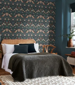 Discount Vliesbehang Strawberry Thief Deep Blue Wanddecoratie