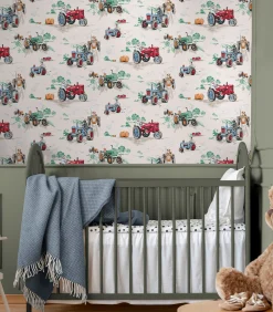 Online Vliesbehang Tractor Multi Wanddecoratie