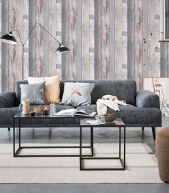 Sale Vliesbehang Woodland Grijs Wanddecoratie