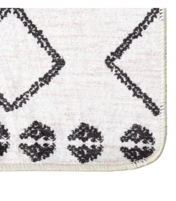 New Vloerkleed wasbaar anti-slip 160x230 cm zwart en wit Tapijten