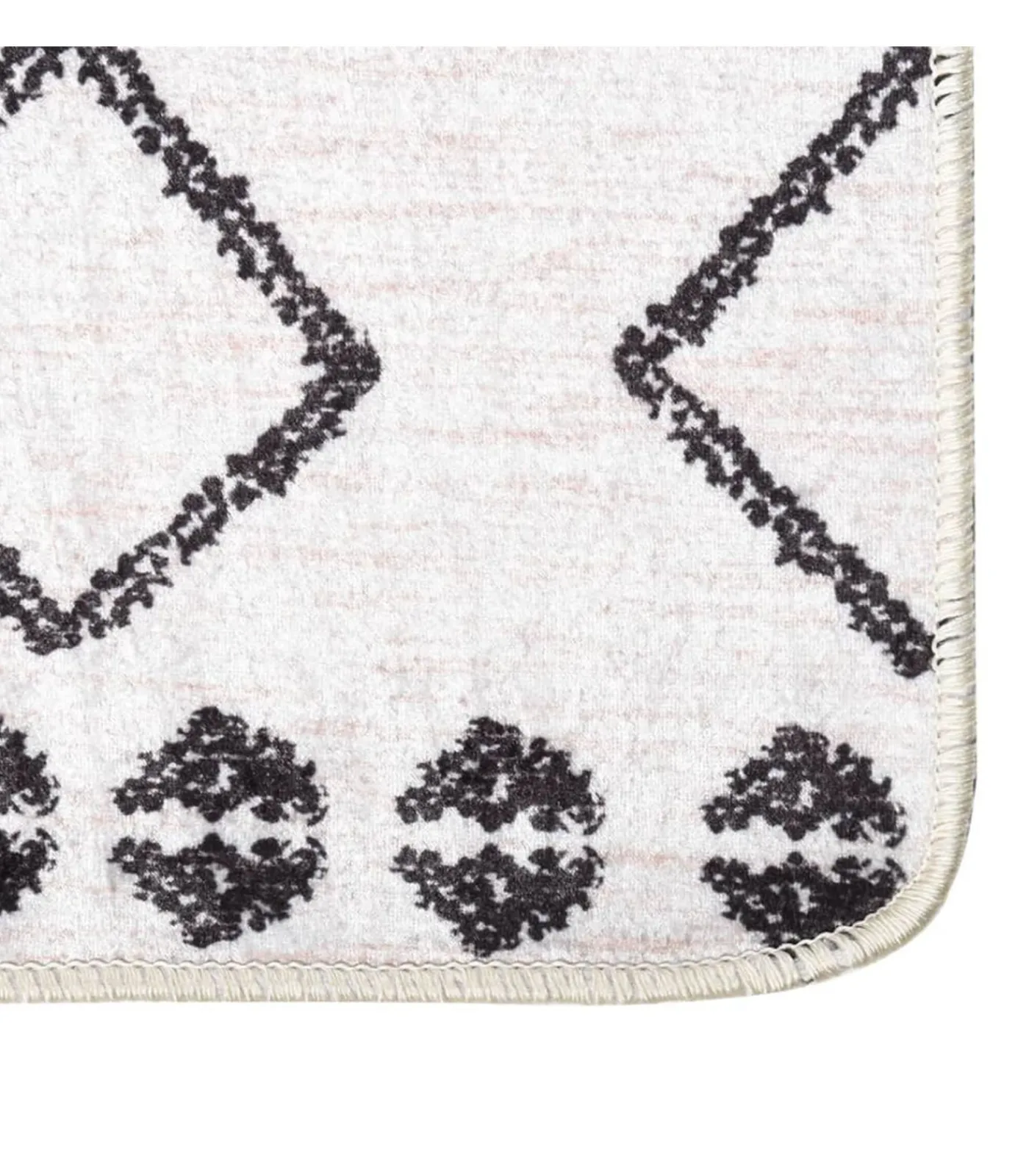 New Vloerkleed wasbaar anti-slip 160x230 cm zwart en wit Tapijten