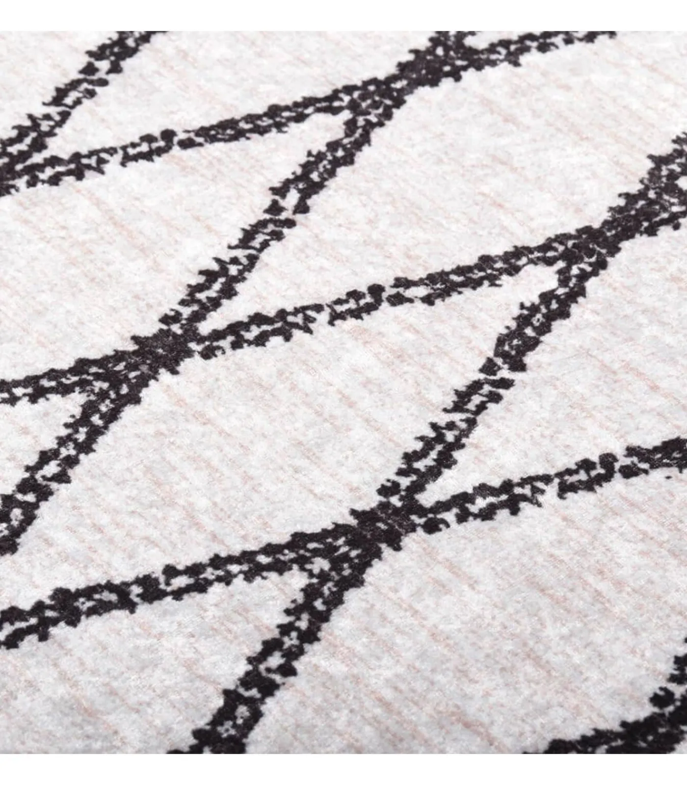 New Vloerkleed wasbaar anti-slip 160x230 cm zwart en wit Tapijten