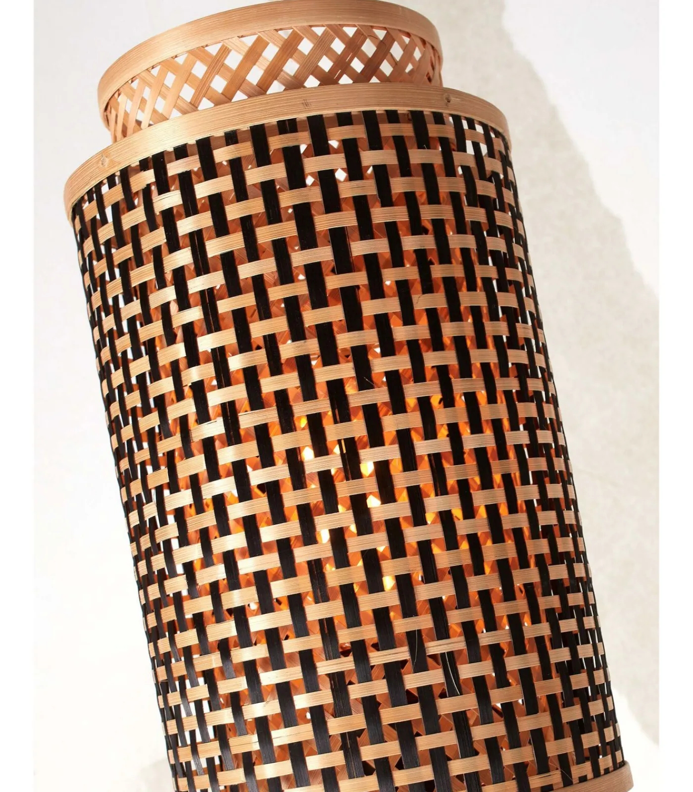 Vloerlamp Bhutan - Bamboe/Zwart - 20x20x145cm Vloerlampen