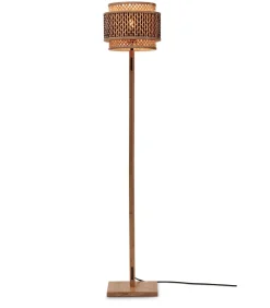 Vloerlamp Bhutan - Bamboe/Zwart - Ø25x130cm Vloerlampen