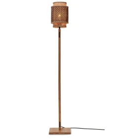 New Vloerlamp Bhutan - Bamboe/Zwart - 20x20x135cm Vloerlampen
