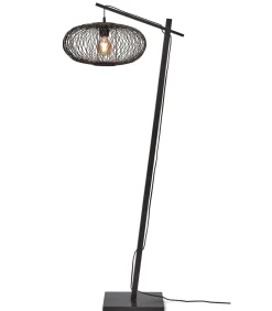 New Vloerlamp Cango - Bamboe Zwart/Zwart - 62x40x150cm Vloerlampen