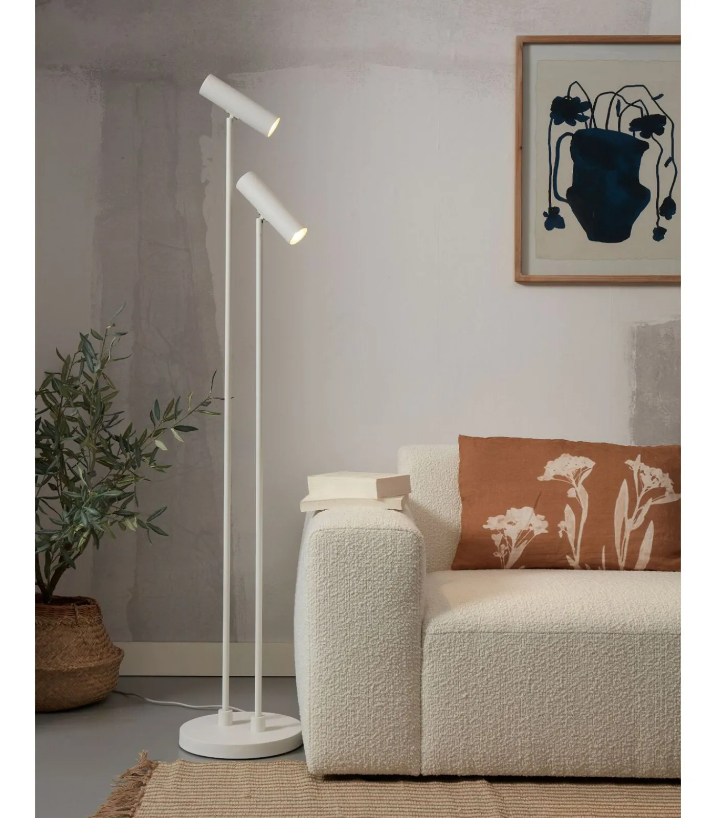 Outlet Vloerlamp Havana - Wit - 30x30x162cm Vloerlampen
