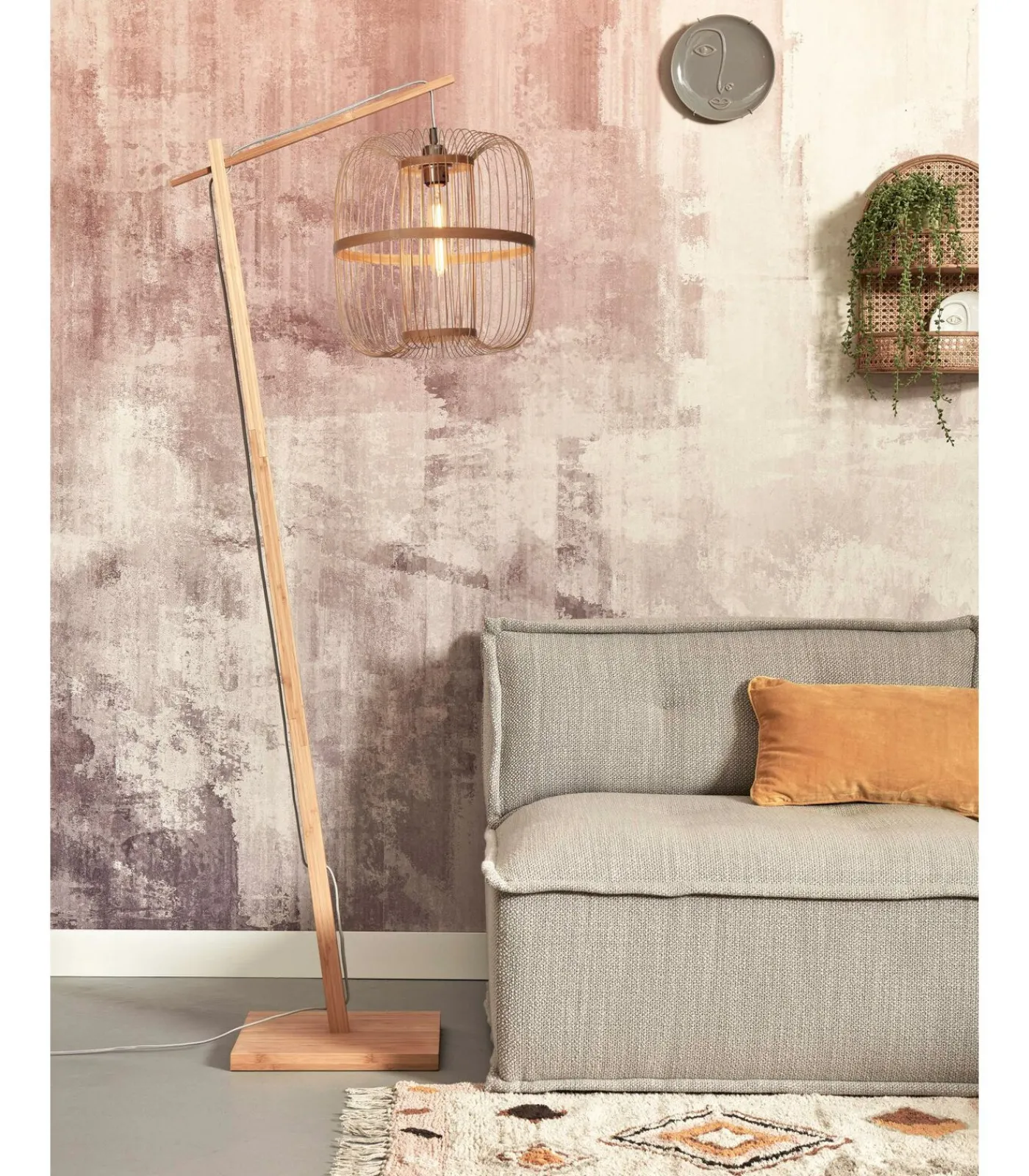 GOOD &MOJO Vloerlamp Hokkaido - Bamboe - 63x36x176cm