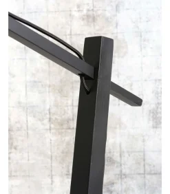 Discount Vloerlamp Hokkaido - Bamboe Zwart - 63x36x176cm Vloerlampen