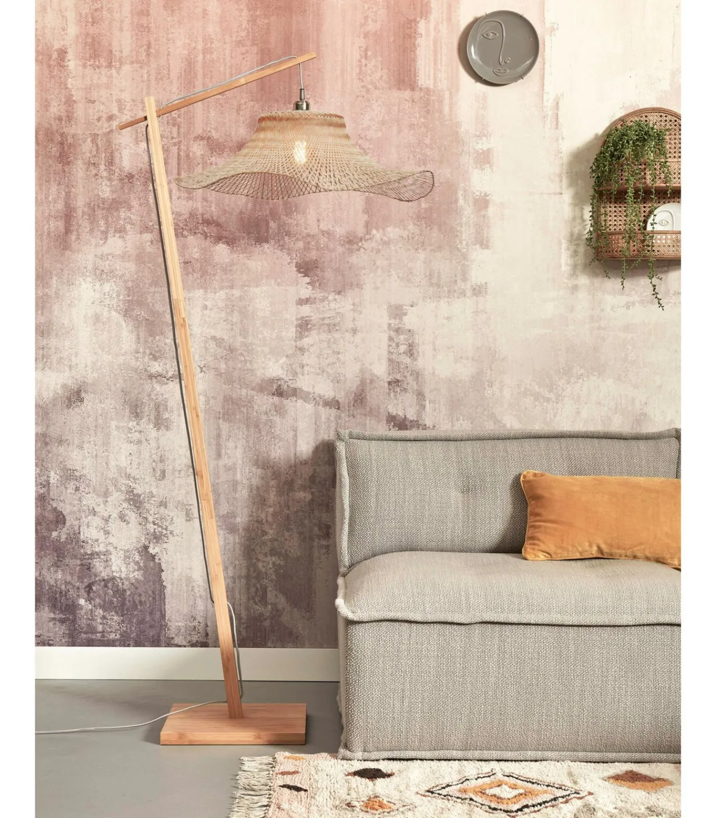 Hot Vloerlamp Ibiza - Bamboe - 83x65x176cm Vloerlampen