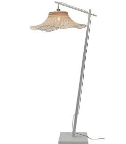 Online Vloerlamp Ibiza - Bamboe Wit/Naturel - 83x65x176cm Vloerlampen