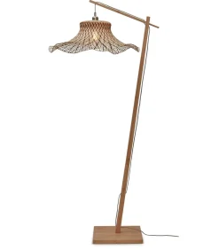 Sale Vloerlamp Ibiza - Bamboe/Zwart - 83x65x176cm Vloerlampen