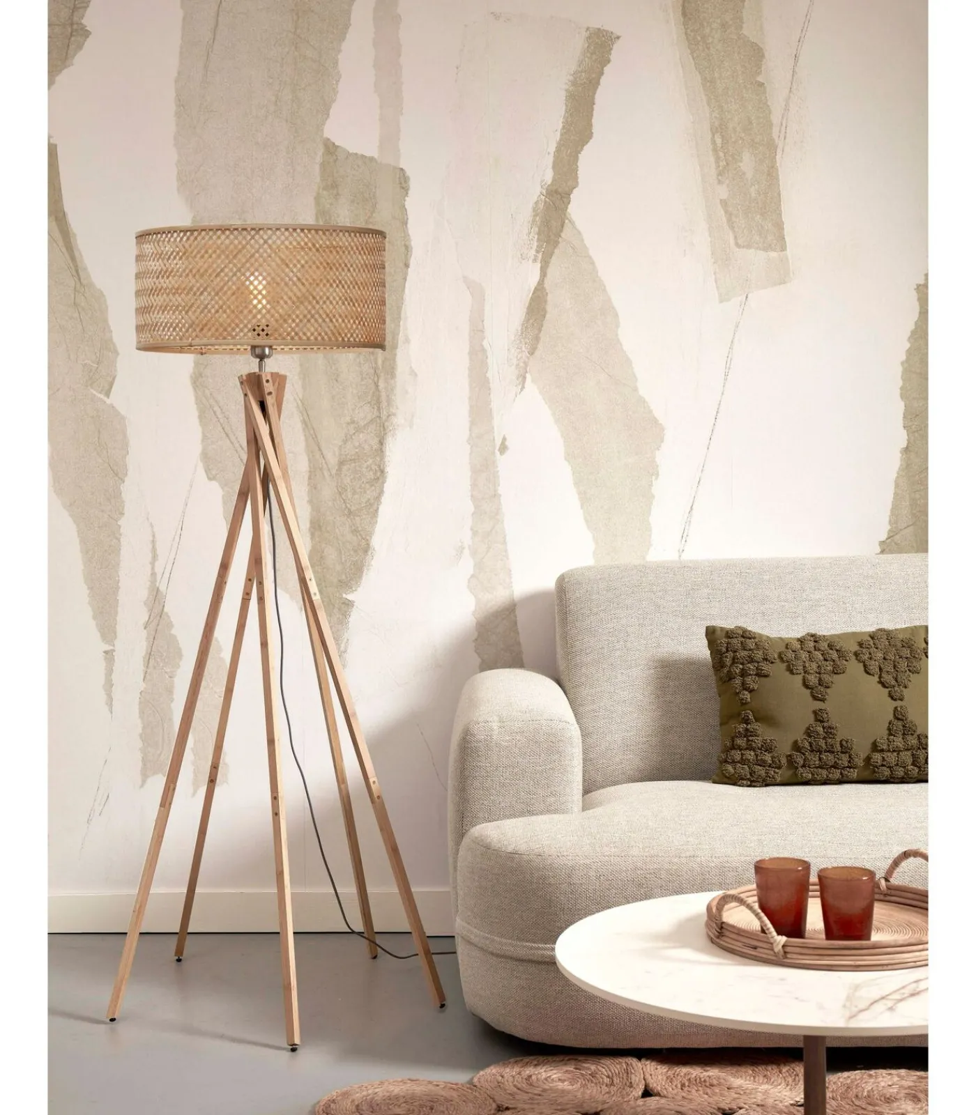 Vloerlamp Java - Bamboe - Ø50x146cm Vloerlampen