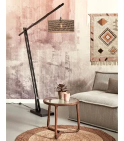 Outlet Vloerlamp Java - Bamboe Zwart/Naturel - 175x50x207cm Vloerlampen