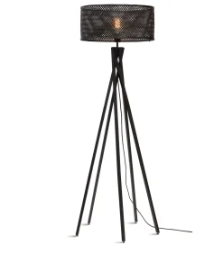 GOOD &MOJO Vloerlamp Java - Bamboe Zwart - Ø50x146cm