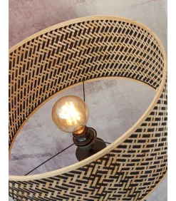 Best Vloerlamp Java - Bamboe/Zwart - Ø50x146cm Vloerlampen